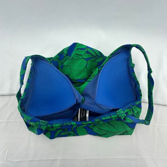 Nip Tuck Swim Tankini Top Size 4 Blue Green Multi-Fit Cup Slimming Side Ruching - Picture 4 of 6